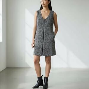 The Fisher Project Roadster Silk Sleeveless Dress Women's Sz XS Gray Black Zip